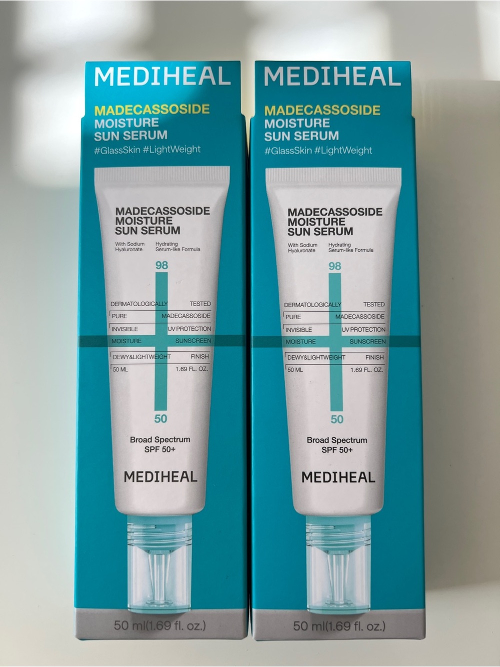 MEDIHEAL Madecassoside Moisture Sun Serum US FORMULA - Bundle of 2